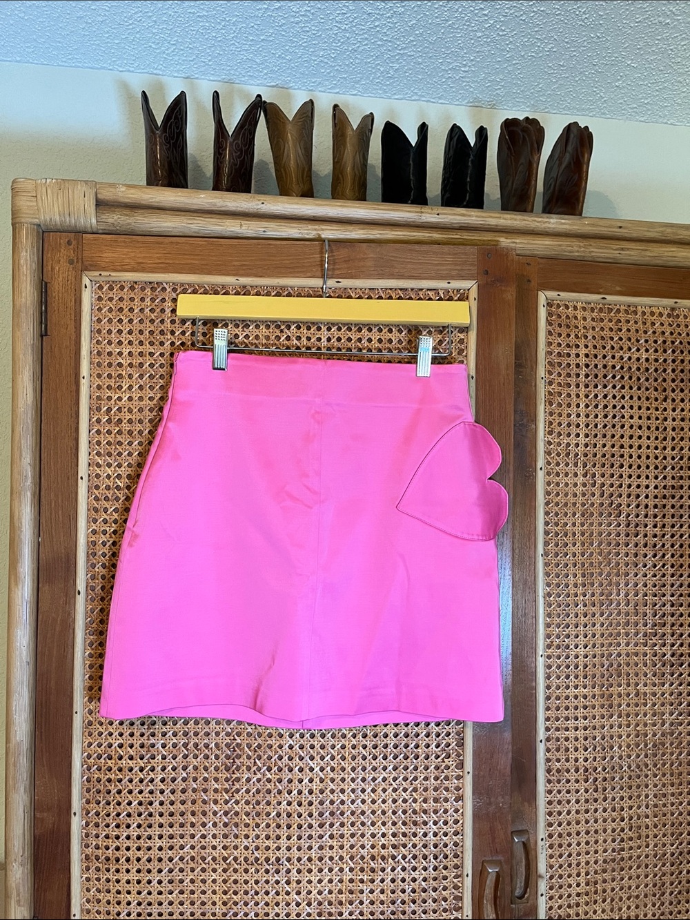 Women’s Zara Pink Heart Pocket Mini Skirt with Lining Size M